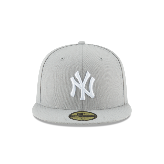 Gray cap with white logo on a white background