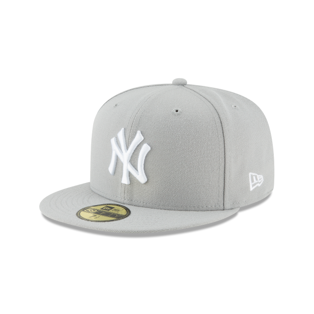 Gray cap with white logo on a white background