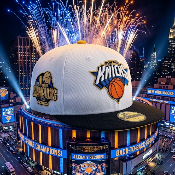 PRE ORDER Knicks 2026 Champs 59FIFTY White / Black New Era Hat
