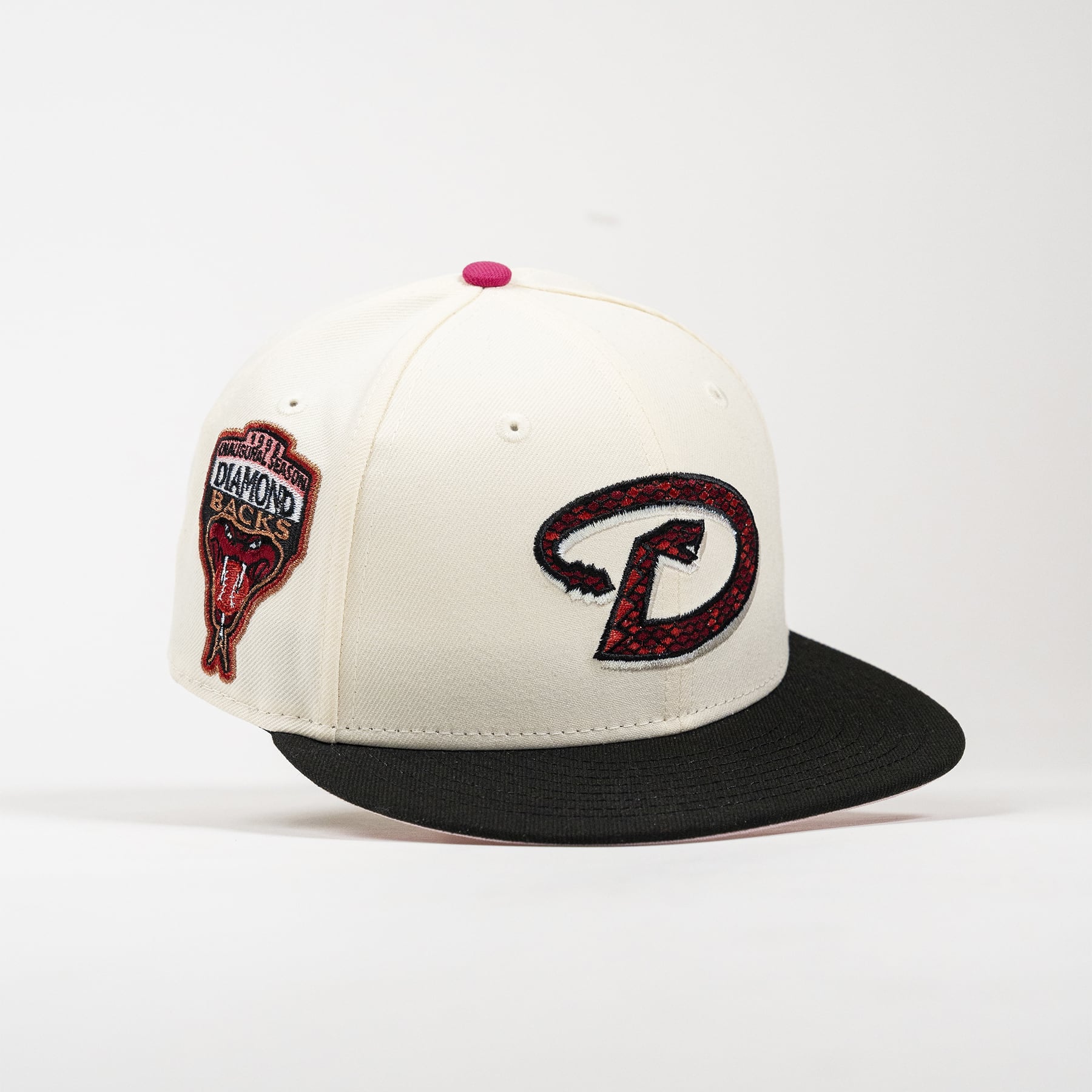 Diamondbacks 98 59FIFTY New Era Chrome & Black Hat Pink UV
