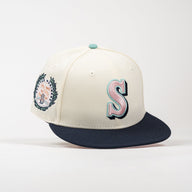 Mariners 35th 59FIFTY New Era Chrome & Navy Hat Pink UV - 7