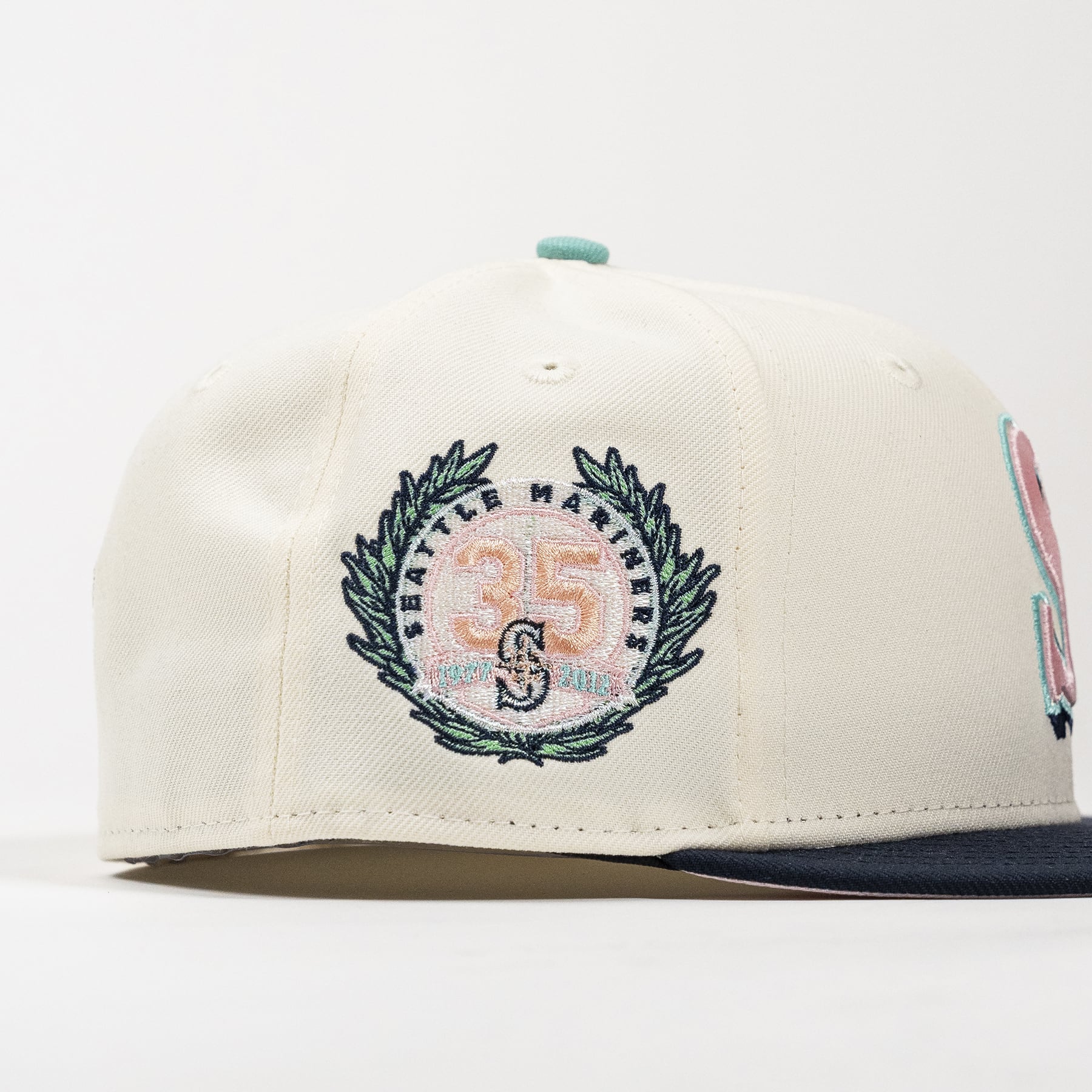 Mariners 35th 59FIFTY New Era Chrome & Navy Hat Pink UV