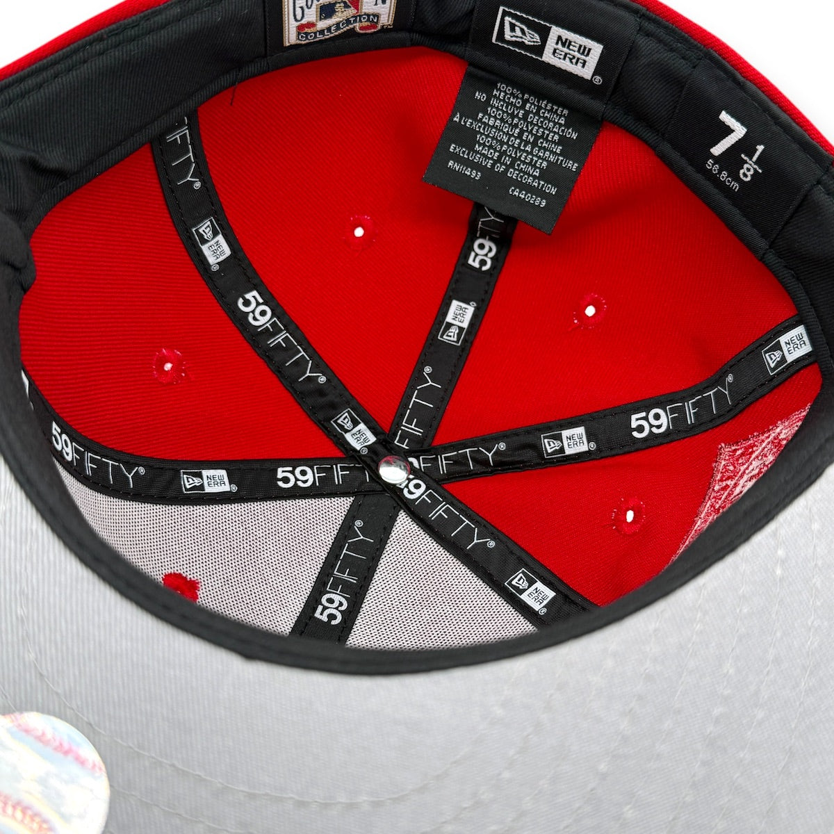 NY Mets Metallic 99WS 59FIFTY New Era Red Hat