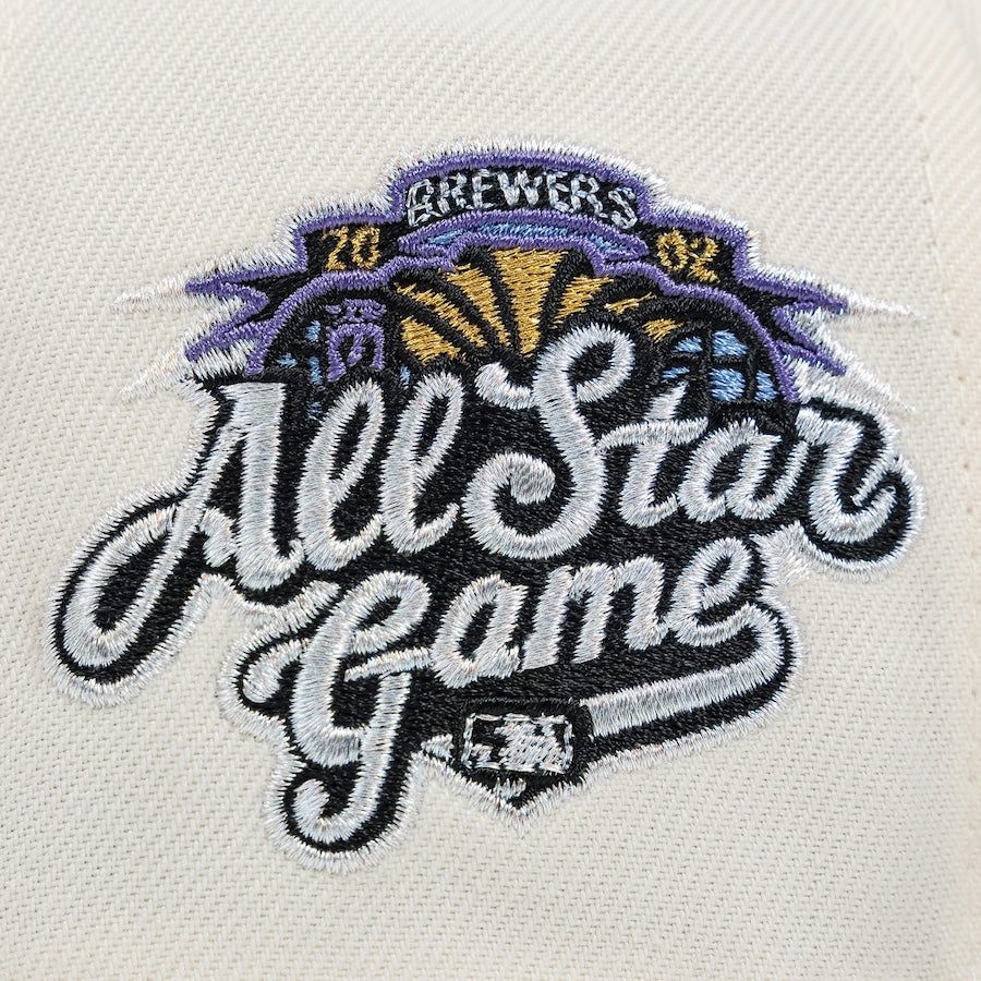 Embroidered 'All Star Game' logo on a white background The Pirates Expos 02 ASG 59FIFTY Brick New Era Hat